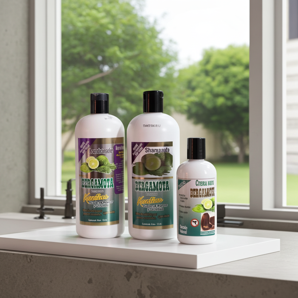 Bergamot Hair Care Set with Keratin, Rosemary Oil, and Collagen, Minoxidil-Free